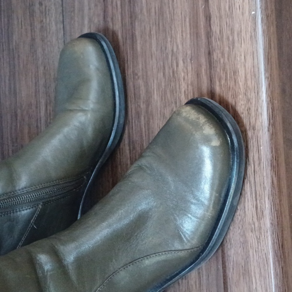 BP Dark Green Vintage Square Toe Boots - Size 6.5 - Picture 7 of 7